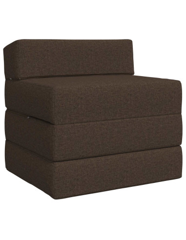 Divano Letto Pieghevole Tortora 200 x 70 x 15 cm Tessuto