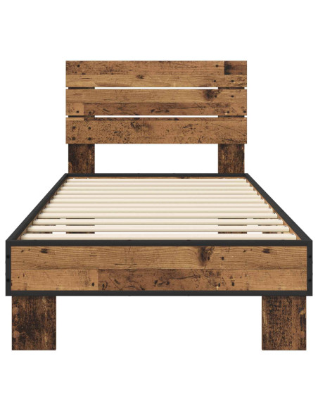Struttura letto con testata Legno antico 80 x 200 cm