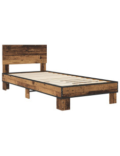 Struttura letto con testata Legno antico 80 x 200 cm 2
