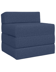 Divano Letto Pieghevole Blu 200 x 70 x 15 cm Tessuto