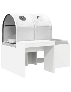 Letto con Tunnel 4 pcs Rovere Artigianale e Bianco