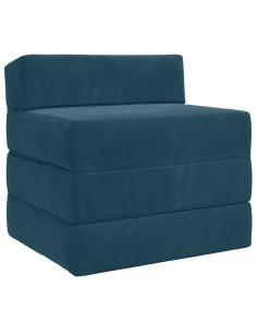 Divano Letto Pieghevole Blu 200 x 70 x 15 cm Velluto
