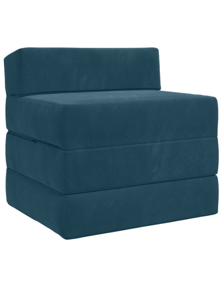 Divano Letto Pieghevole Blu 200 x 70 x 15 cm Velluto