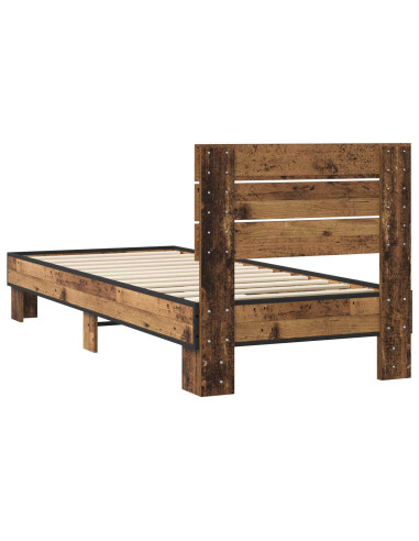 Struttura letto con testata Legno antico 80 x 200 cm