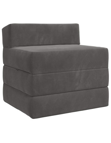 Divano Letto Pieghevole Grigio Scuro 200 x 70 x 15 cm Velluto
