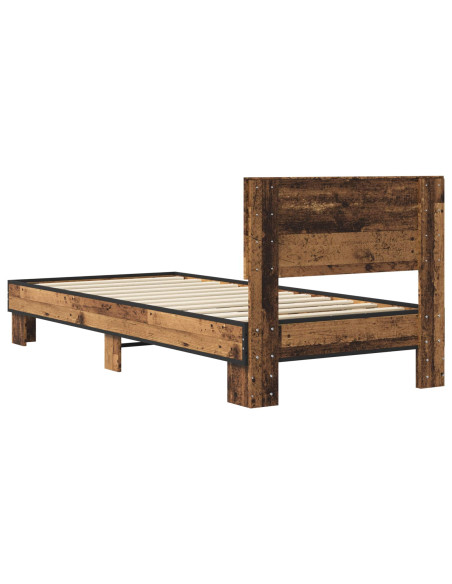 Struttura letto con testata Legno antico 80 x 200 cm