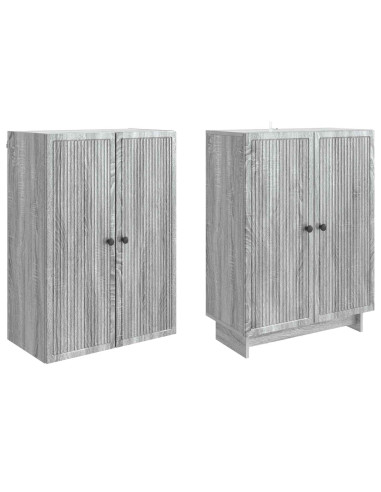 Set di armadi 2 pcs Sonoma grigio 66 x 34,5 x 90 cm
