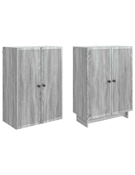 Set di armadi 2 pcs Sonoma grigio 66 x 34,5 x 90 cm