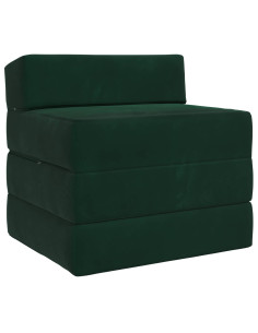 Divano Letto Pieghevole Verde Scuro 200 x 70 x 15 cm Velluto
