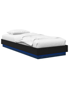 Letto con LED Rovere Nero 80 x 200 cm Legno ingegnerizzato