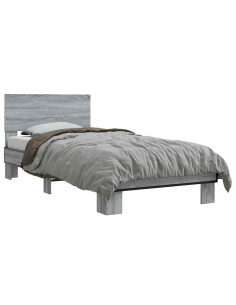 Struttura letto con testata Sonoma grigio 80 x 200 cm 2