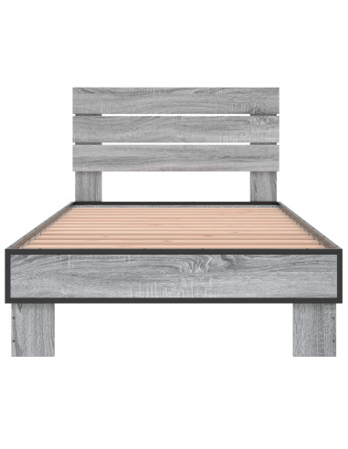 Struttura letto con testata Sonoma grigio 80 x 200 cm