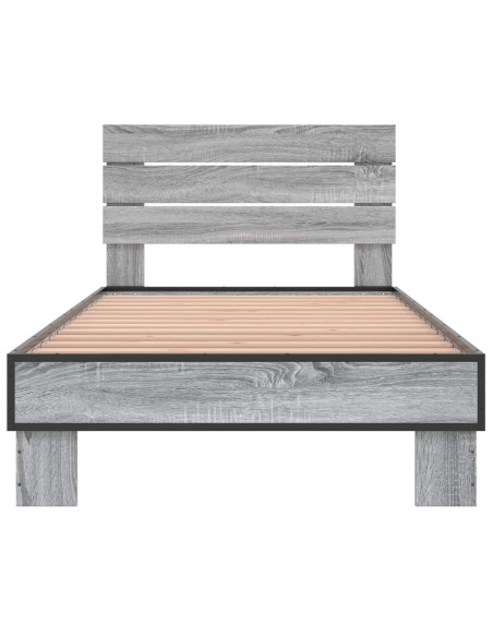 Struttura letto con testata Sonoma grigio 80 x 200 cm