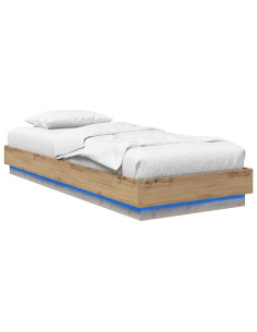 Letto con LED Rovere Artigianale 80 x 200 cm