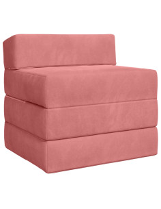 Divano Letto Pieghevole Rosa 200 x 70 x 15 cm Velluto
