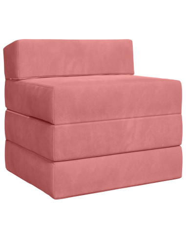 Divano Letto Pieghevole Rosa 200 x 70 x 15 cm Velluto