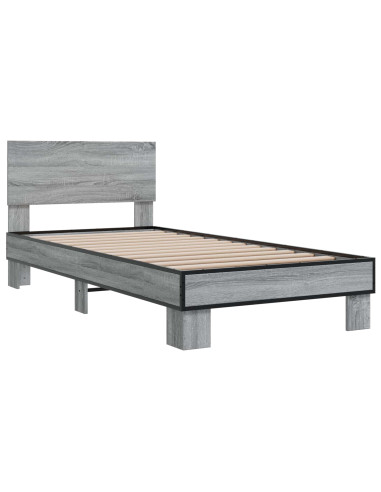 Struttura letto con testata Sonoma grigio 80 x 200 cm