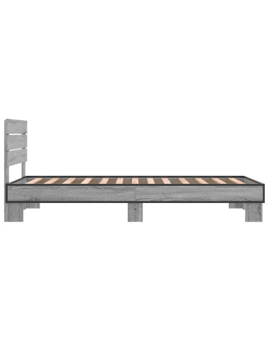 Struttura letto con testata Sonoma grigio 80 x 200 cm