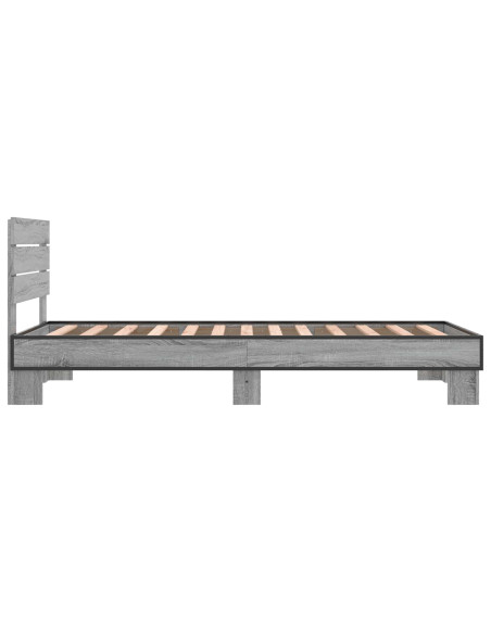 Struttura letto con testata Sonoma grigio 80 x 200 cm
