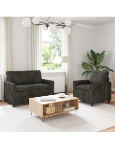 Set di divani 2 pcs Antracite Poliestere