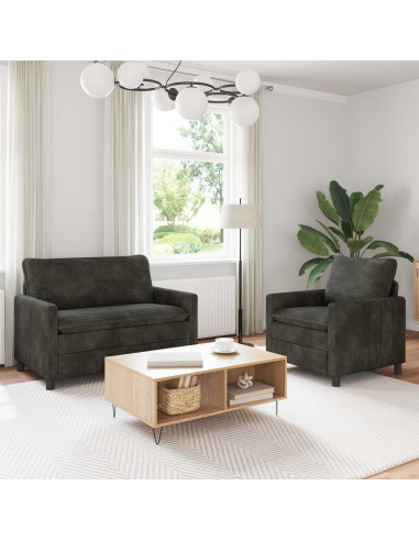 Set di divani 2 pcs Antracite Poliestere