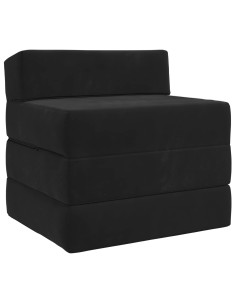 Divano Letto Pieghevole Nero 200 x 70 x 15 cm Velluto