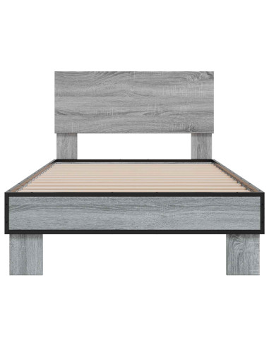 Struttura letto con testata Sonoma grigio 80 x 200 cm