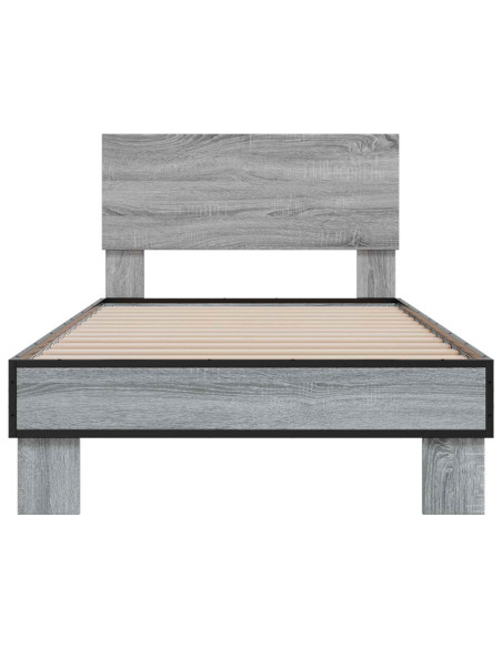 Struttura letto con testata Sonoma grigio 80 x 200 cm