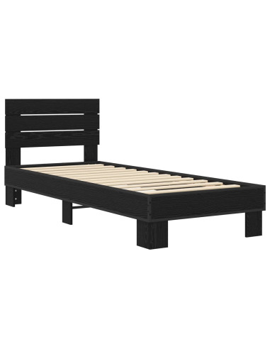 Struttura letto con testata Rovere Nero 80 x 200 cm