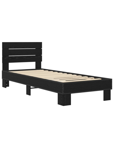 Struttura letto con testata Rovere Nero 80 x 200 cm