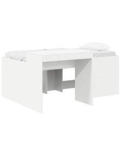 Letto alto per bambini con scrivania Bianco