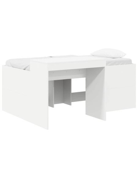 Letto alto per bambini con scrivania Bianco