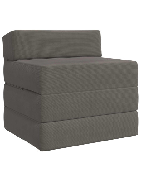 Divano Letto Pieghevole Grigio Chiaro 200 x 70 x 15 cm