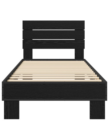 Struttura letto con testata Rovere Nero 80 x 200 cm