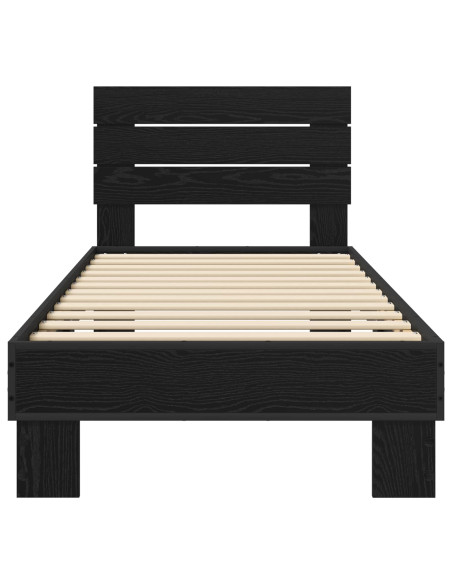 Struttura letto con testata Rovere Nero 80 x 200 cm