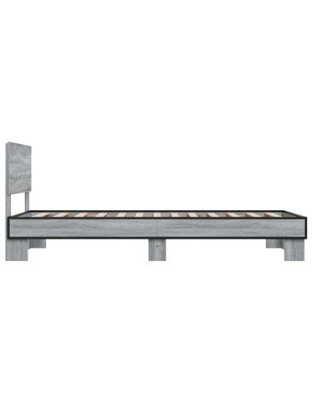 Struttura letto con testata Sonoma grigio 80 x 200 cm