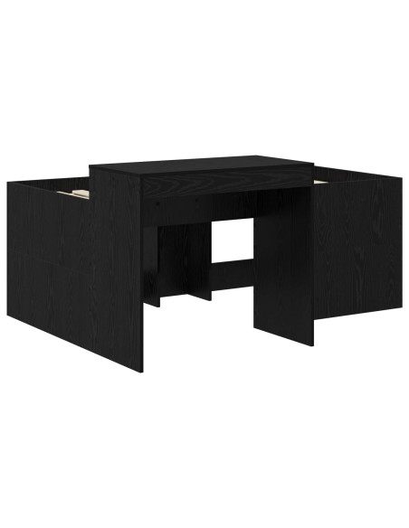 Letto alto per bambini con scrivania Nero Legno ingegnerizzato