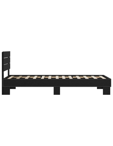 Struttura letto con testata Rovere Nero 80 x 200 cm