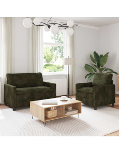 Set di divani 2 pcs Verde Poliestere