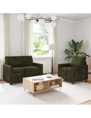 Set di divani 2 pcs Verde Poliestere