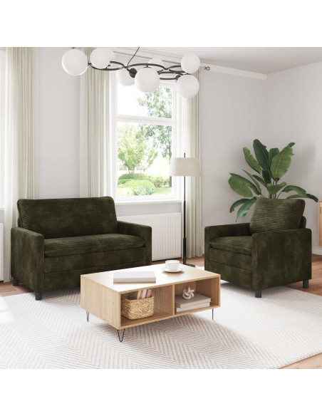 Set di divani 2 pcs Verde Poliestere