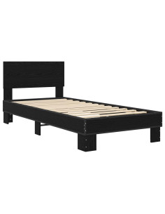 Struttura letto con testata Rovere Nero 80 x 200 cm 2