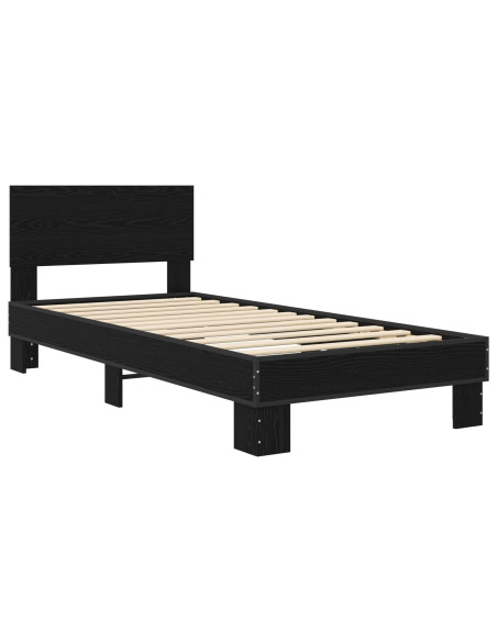 Struttura letto con testata Rovere Nero 80 x 200 cm