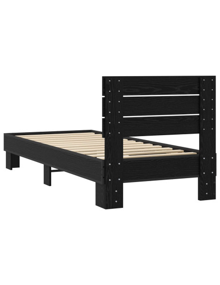 Struttura letto con testata Rovere Nero 80 x 200 cm