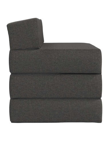 Divano Letto Pieghevole Grigio Scuro 200 x 70 x 15 cm Tessuto