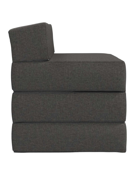Divano Letto Pieghevole Grigio Scuro 200 x 70 x 15 cm Tessuto