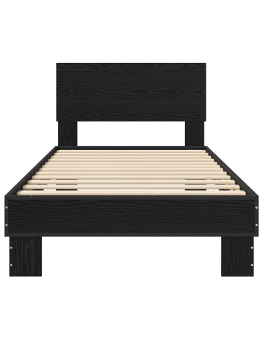Struttura letto con testata Rovere Nero 80 x 200 cm