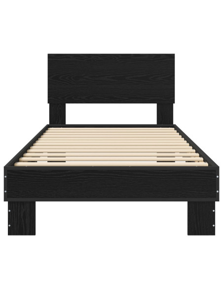 Struttura letto con testata Rovere Nero 80 x 200 cm