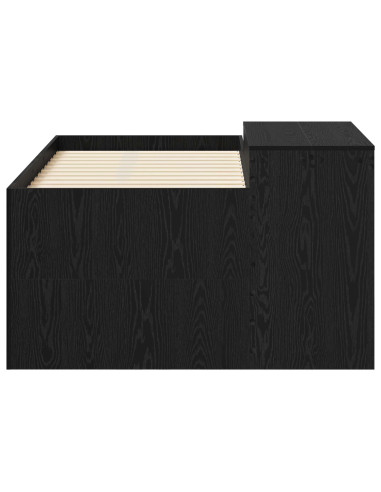 Letto alto per bambini con scrivania Nero Legno ingegnerizzato