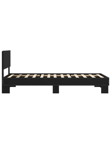 Struttura letto con testata Rovere Nero 80 x 200 cm